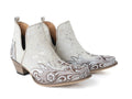 Starlit Range Handtooled Leather Booties In Frosted Mist